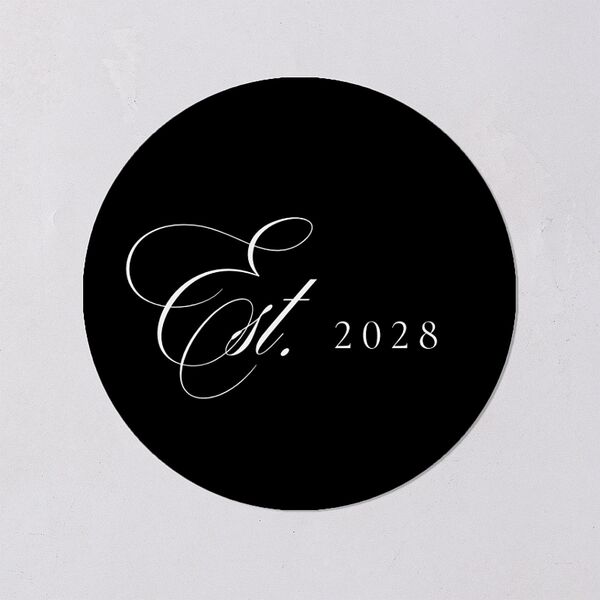 Timeless Frame Wedding Stickers Pure White Circle