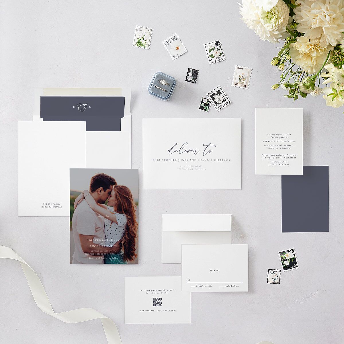 Gilded Photo Wedding Invitations — view 5