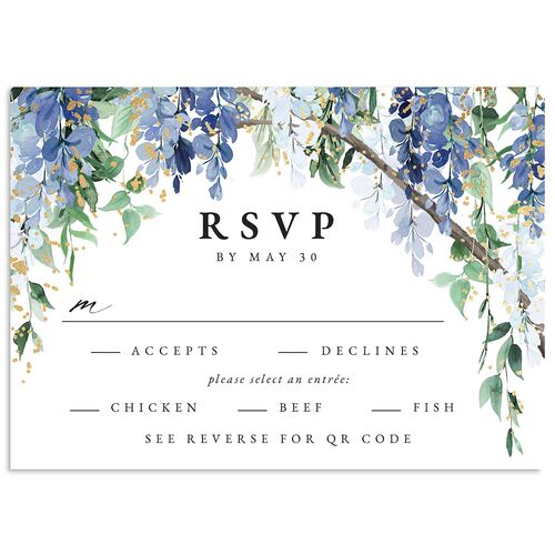 Sparkling Wisteria Wedding Response Cards Gold Navy Signature Standard