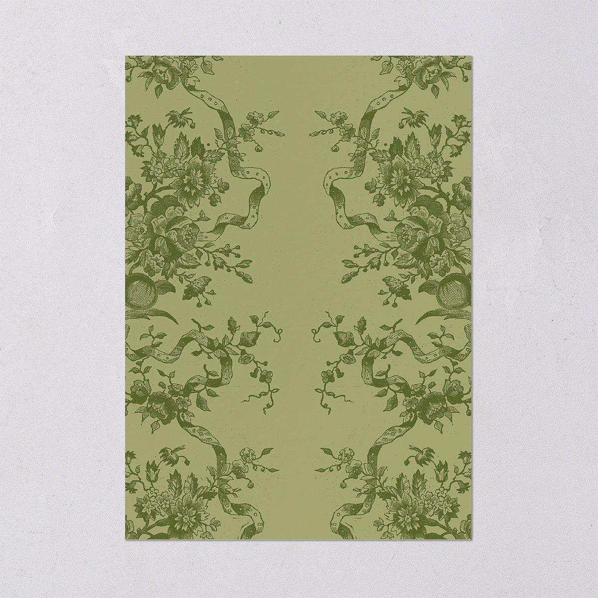 Vintage Toile Foil Wedding Invitations Gold Greenery Signature Blank No Standard