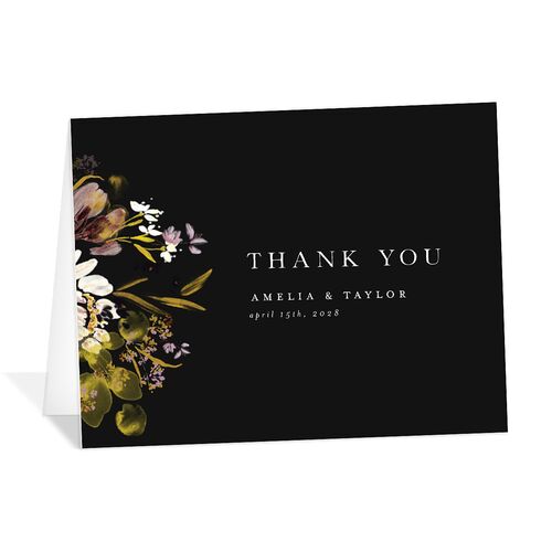 In Bloom Thank You Cards Charcoal
