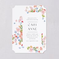 Scattered Blossoms Bridal Shower Invitations Pastel Blue Signature Blank