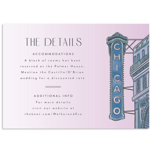 Watercolor Chicago Wedding Enclosure Cards French Violet Signature Standard