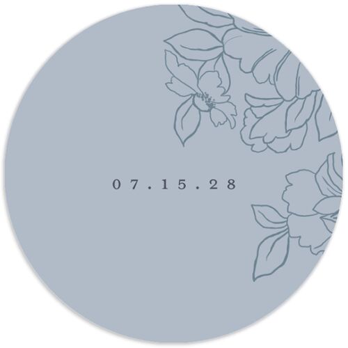 Gilded Florals Wedding Stickers Slate Circle