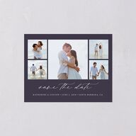 Romantic Announcement Save the Date Petite Cards Midnight Navy Signature smooth Blank No Standard