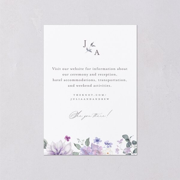 Elegant Floral Wedding Attire Cards Lilac Signature Standard