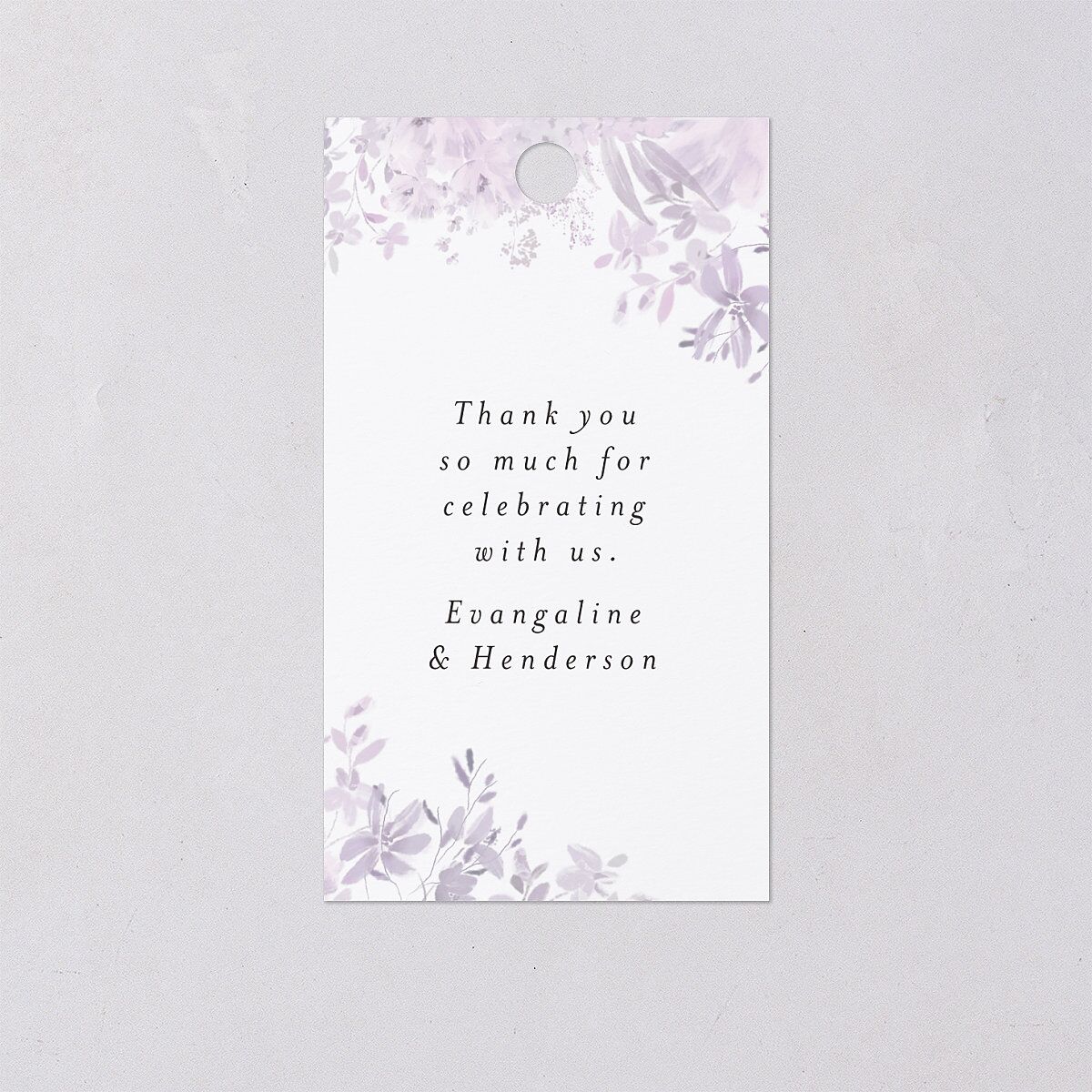 Monochrome Blooms Favor Gift Tags Gold Sheer Lilac Signature