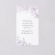 Monochrome Blooms Favor Gift Tags Gold Sheer Lilac Signature