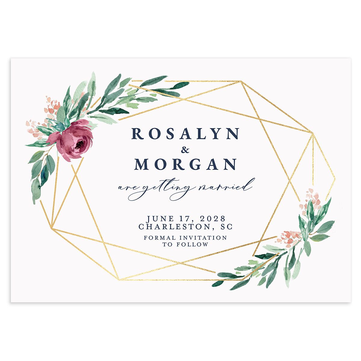 Gilded Botanical Foil Save The Date Cards