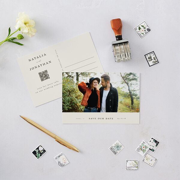 Enchanted Forest Save the Date Postcards Dark Camo