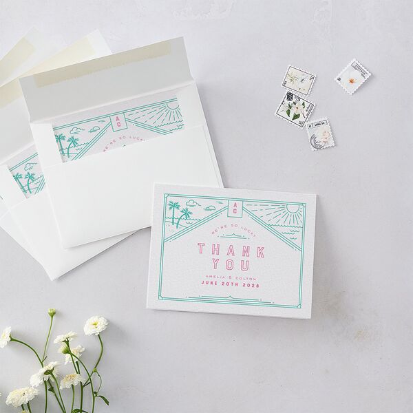 Iconic Beach Thank You Cards Sky