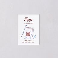 Whimsical Retro Cartoon QR Code RSVP Cards Baby Blue Signature Standard