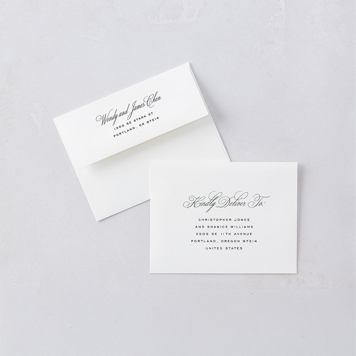 Classic Joyful Greeting Thank You Card Envelopes White Hunter Green Both Recipient and Return Addresses Signature Standard