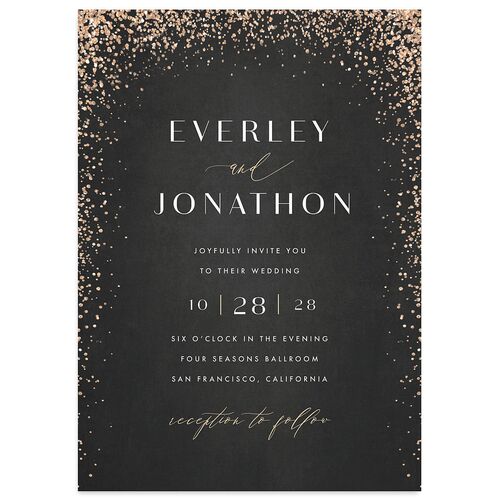 Sparkling Romance Wedding Invitations Licorice Signature Blank No Standard