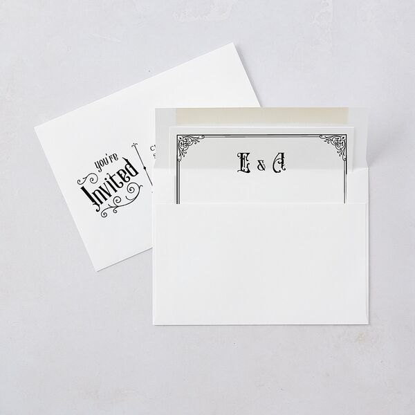 Western Gothic Wedding Invitations Licorice Signature Blank No Standard