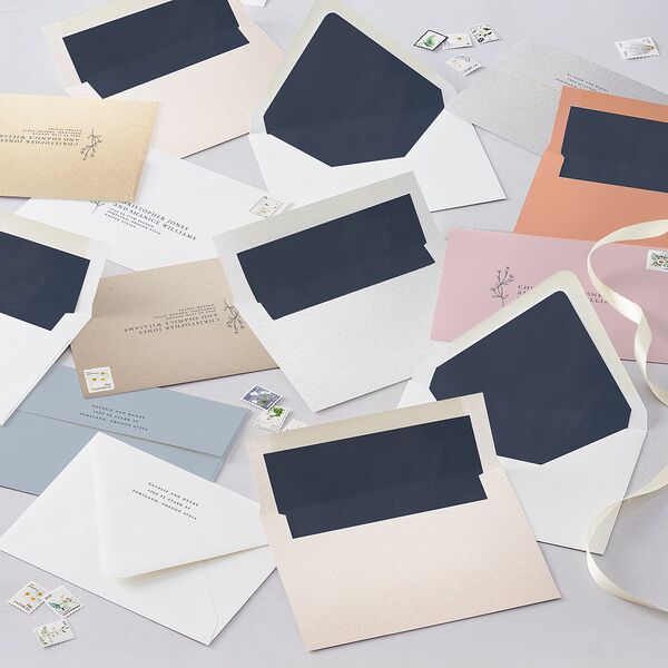 Natural Monogram Save The Date Cards Midnight Navy Signature smooth Blank No Standard