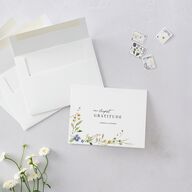 Glistening Wildflower Foil Thank You Cards Gold Pure White
