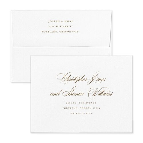 Formal Nautical Thank You Card Envelopes White Marigold Recipient Address Signature Standard