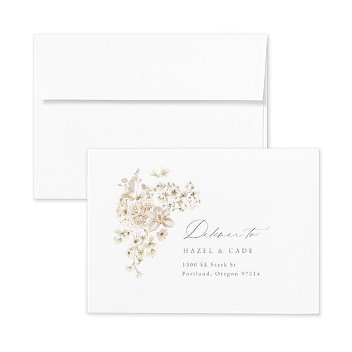 Luxury Floral Archway Response Card Envelopes White Dijon Return Address Signature Standard
