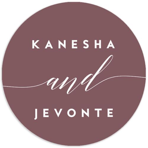 We Do Wedding Stickers Mauve Circle