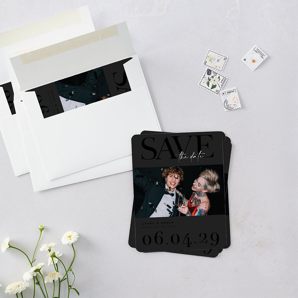 Modern Vow Save The Date Magnets — view 3