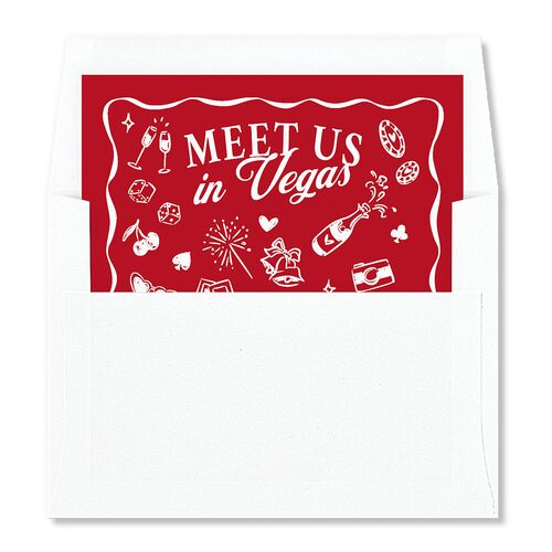 Hand Drawn Las Vegas Hearts Envelope Liners Ruby Standard