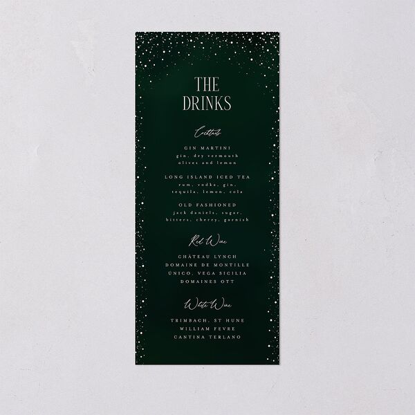 Sparkling Night Menus Dark Green Signature