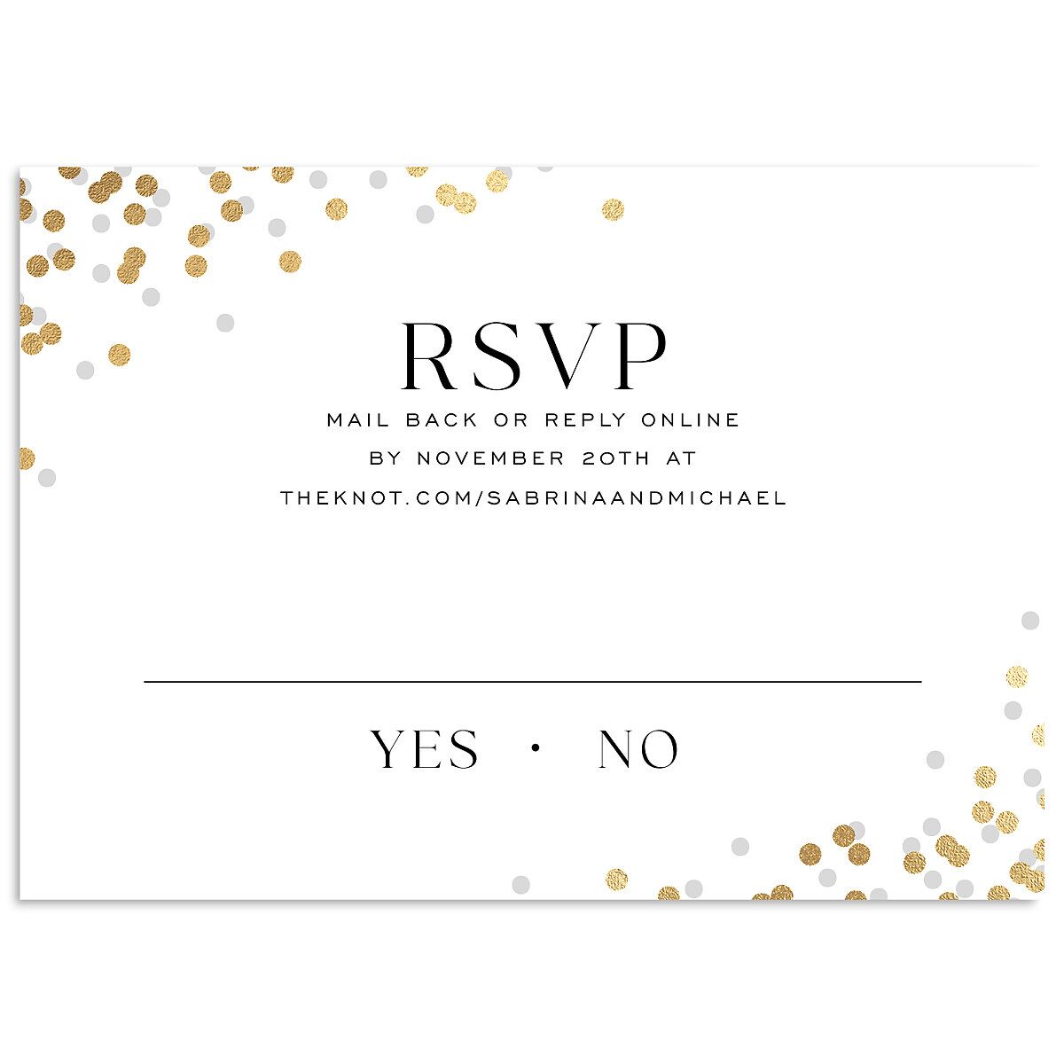 Confetti Glam Wedding Response Cards