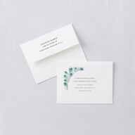 Peacock Nouveau Thank You Cards Gold Linen Signature