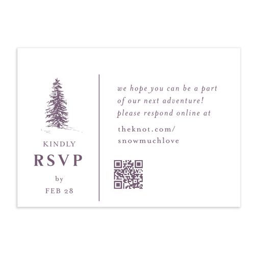 Etched Mountains QR Code RSVP Cards Plum Signature Standard