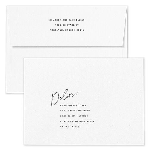Holiday Greeting Holiday Card Envelopes Blue Champagne Both Recipient and Return Addresses Standard Signature