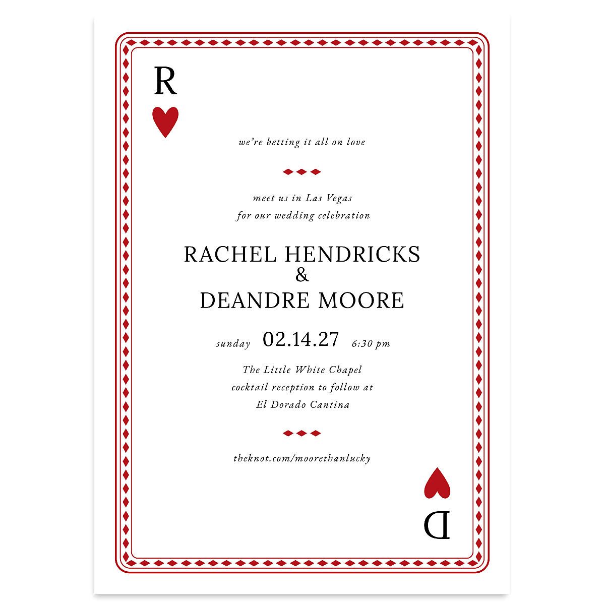 Las Vegas Playing Card Wedding Invitations