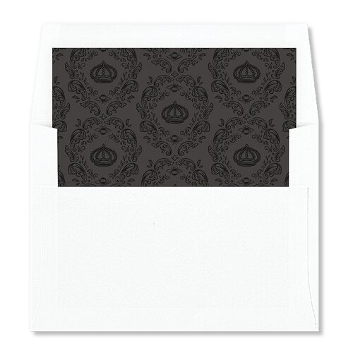 Glamorous Crown Monogram Crest Envelope Liners Midnight Standard