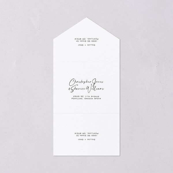 Simply Striking All-in-One Wedding Invitations Navy Signature Light Both Recipient and Return Addresses No