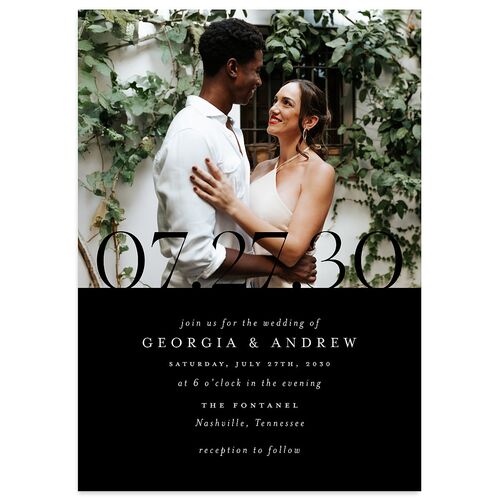 Elegant Date Wedding Invitations Midnight Signature Blank No Standard
