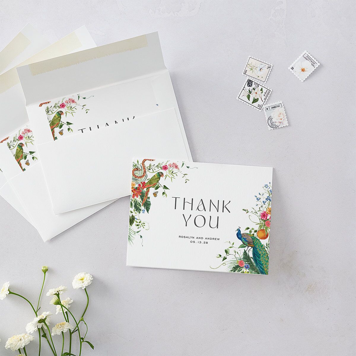 Wild About You Thank You Cards Pure White