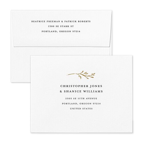 Rustic Setting Thank You Card Envelopes Kraft Driftwood Both Recipient and Return Addresses Signature Standard