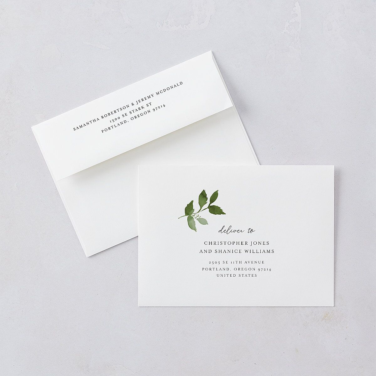 Leafy Frame Wedding Invitations Hunter Green Signature Blank No Standard
