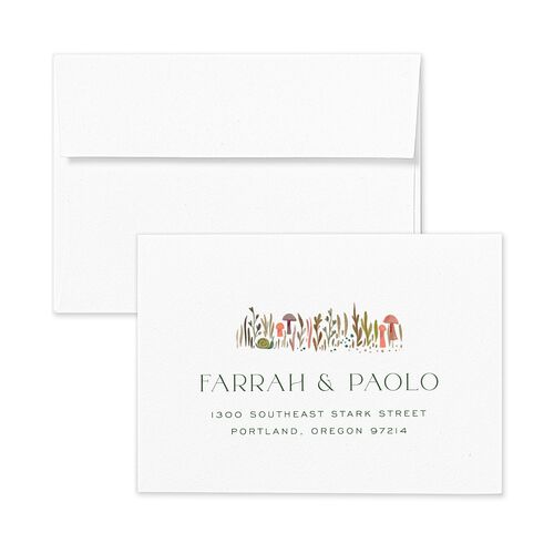 Mushroom Magic Response Card Envelopes Kraft Forest Return Address Signature Standard