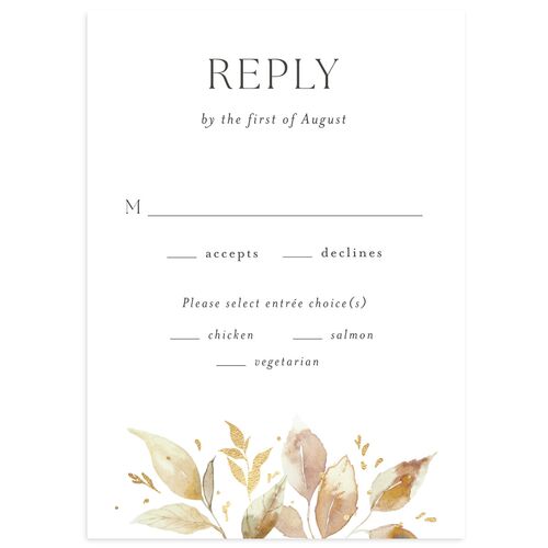 Autumn Frame Wedding Response Cards Gold Charcoal Signature Standard