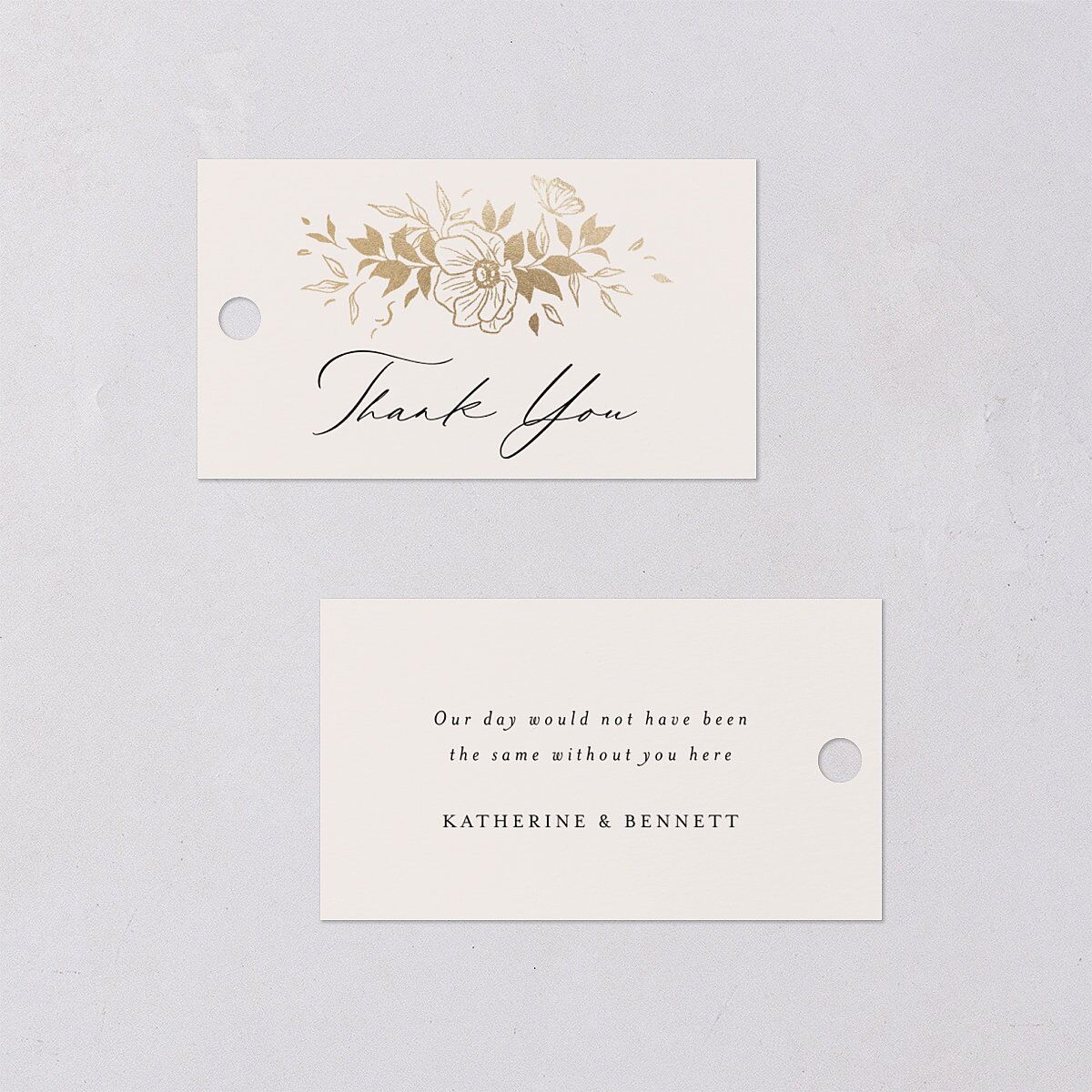 Baroque Garden Favor Gift Tags Gold Champagne Signature