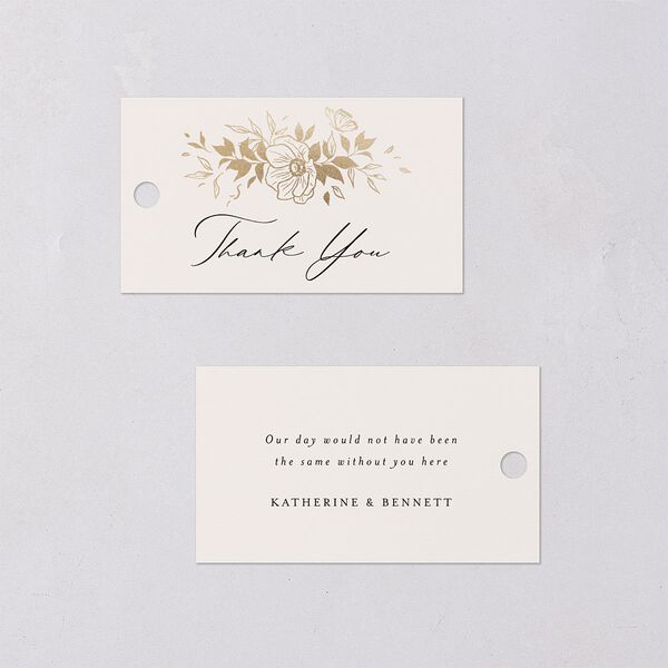 Baroque Garden Favor Gift Tags Gold Champagne Signature