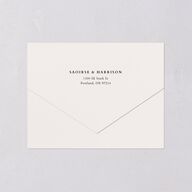 Elegant Editorial Page All-in-One Wedding Invitations Champagne Signature Light Both Recipient and Return Addresses No