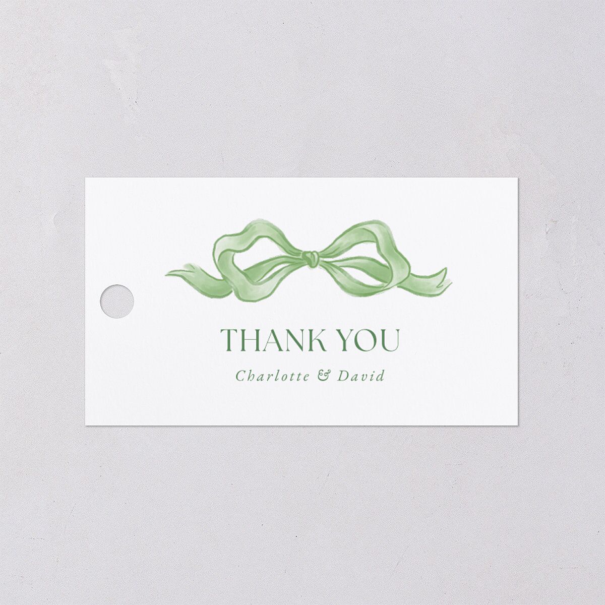 Vintage Bow Favor Gift Tags Jewel Green Signature