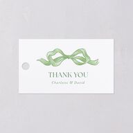 Vintage Bow Favor Gift Tags Jewel Green Signature