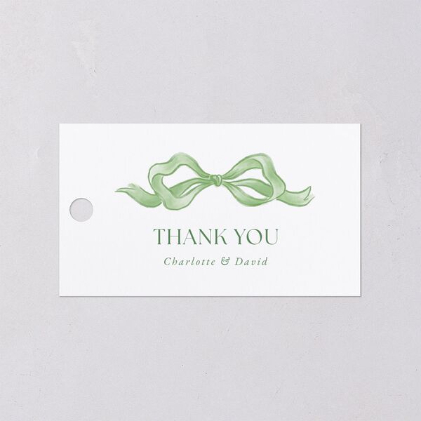 Vintage Bow Favor Gift Tags Jewel Green Signature