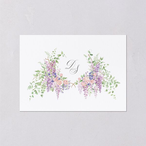 Formal Wisteria Garden Crest Wedding Enclosure Cards Purple Haze Signature