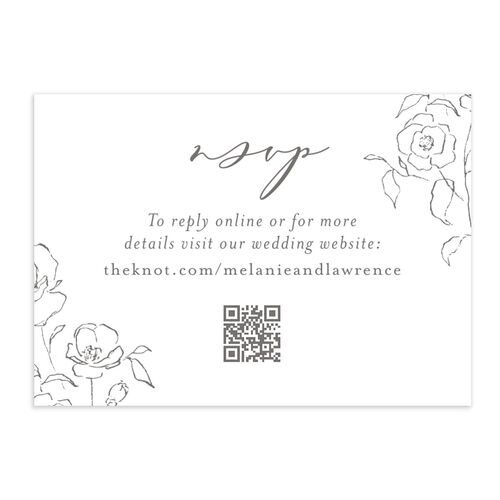 Floral Adornment QR Code RSVP Cards Driftwood Signature Standard