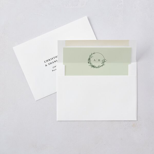 Botanical Arch Envelope Liners Hunter Green Standard