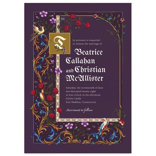 Medieval Renaissance Wedding Invitations Regency Signature Blank No Standard